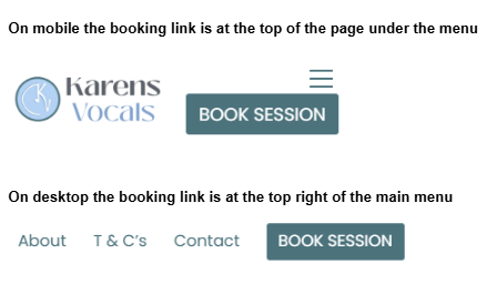 HowToBookSession-Links How to book a session links